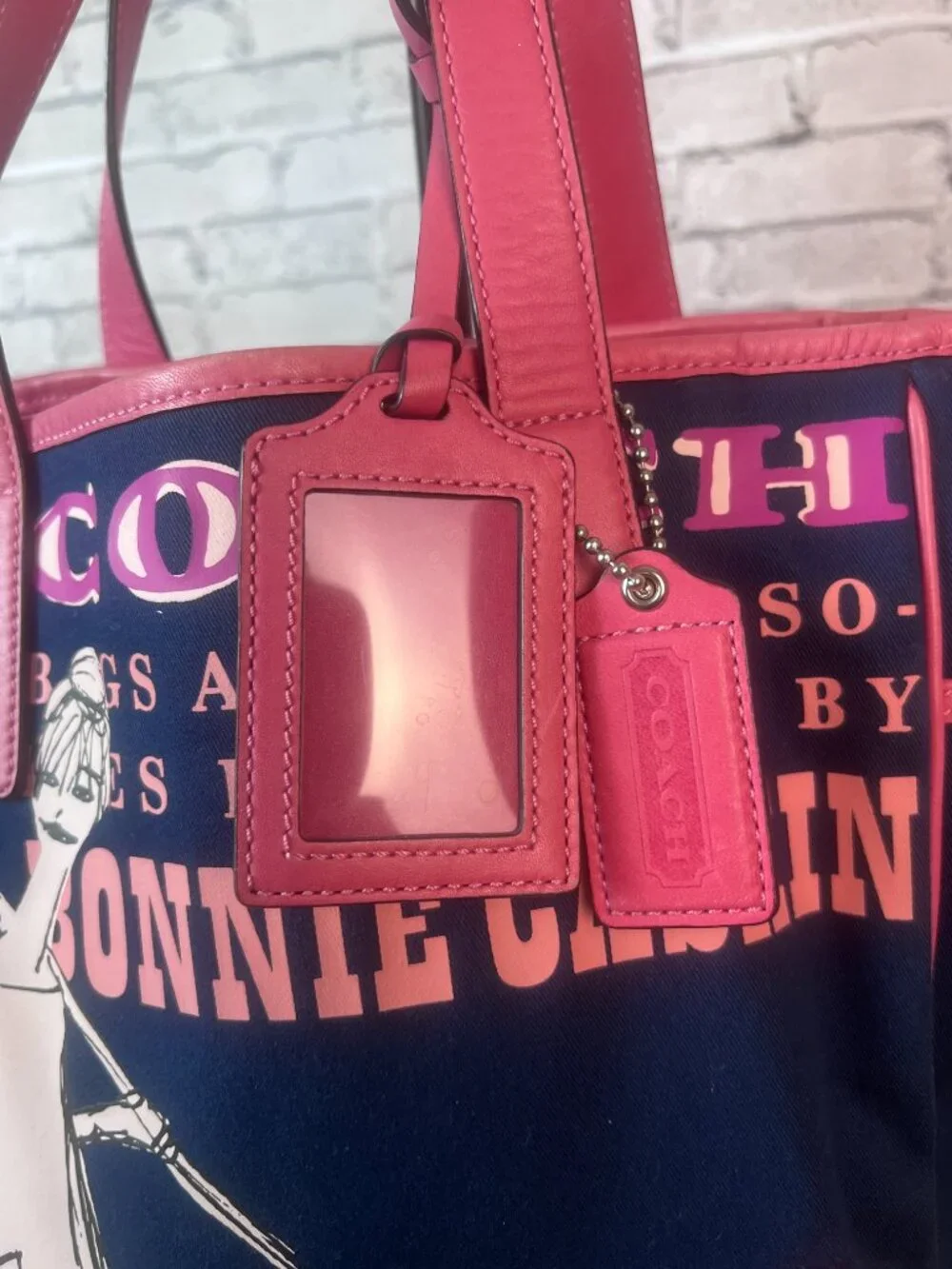 Very Rare Coach Bonnie Cashin Tote Shoulder Bag Blue Canvas